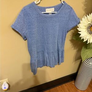 French Laundry Heather Blue Short Sleeve Top